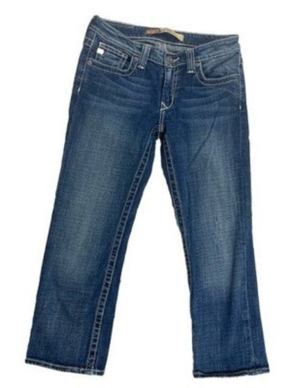 Big Star Remy Low Rise Boot Cut Embroidered Distressed Jeans Size 27